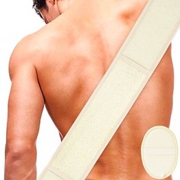 Luffaschwamm Rückenscrubber für Bad und Dusche bei DigHealth, Luffa Körperpad mit Rücken Gurt, 100% Luffa Natur Schwamm, Körper und Gesichts Peeling Set - 1